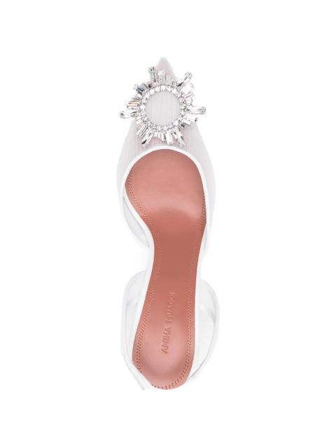 Amina Muaddi Begum embellishment slingback pumps - White
