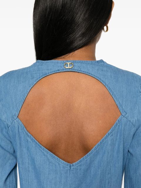 TWINSET flared denim mini dress - Blue