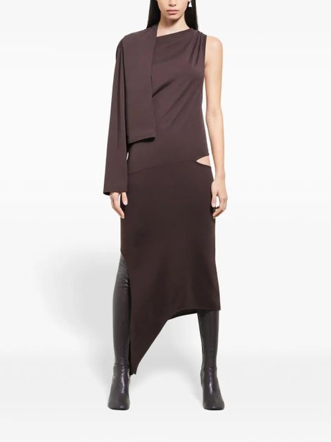 Courrèges draped cut-out dress - Brown