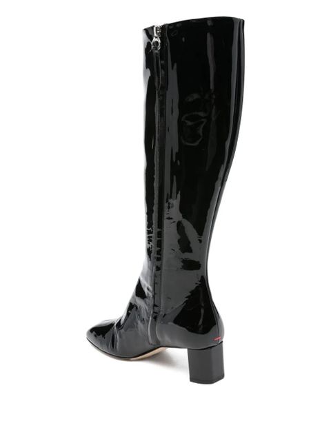 Aeyde 50mm Marty patent calf leather knee-high boots - Black - zdjęcie produktu nr 2