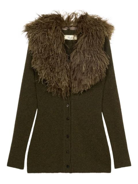 Blumarine feather-embellished wool cardigan - Green - zdjęcie produktu nr 1