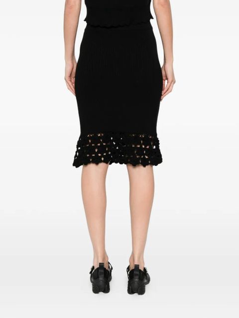 GANNI crochet midi skirt - Black