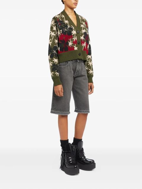 Alanui Hibiscus Bloom cardigan - Green