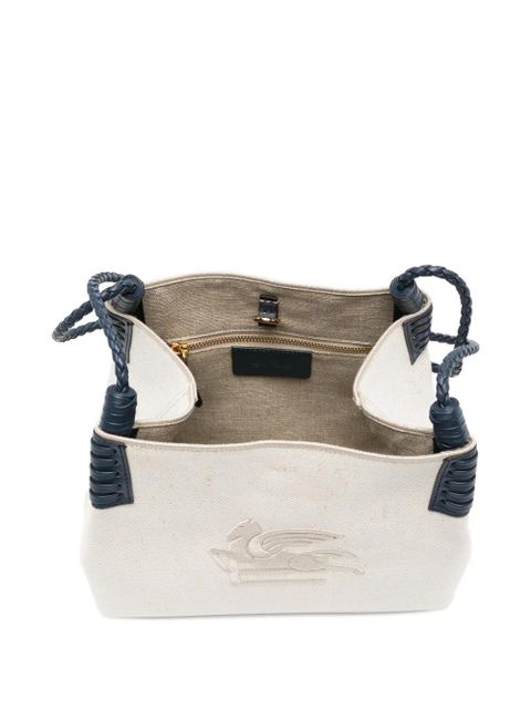 ETRO logo braided shoulder bag - Neutrals