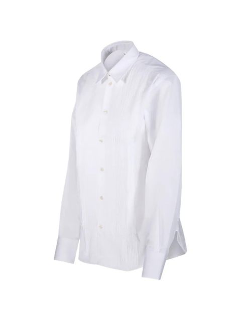Victoria Beckham long-sleeve pleated shirt - White