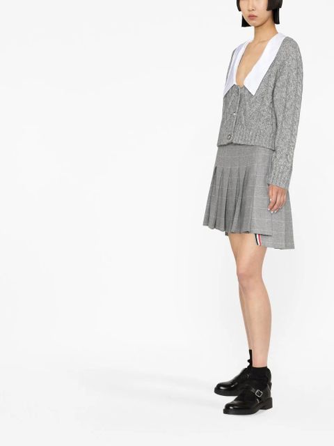 GANNI contrasting-collar cable-knit cardigan - Grey - zdjęcie produktu nr 2