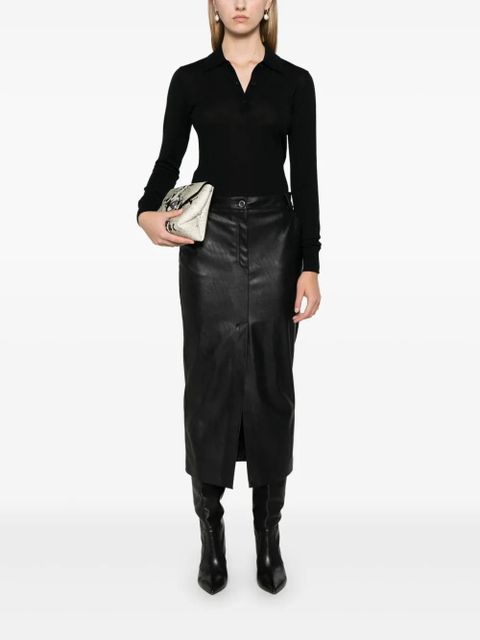 PINKO Liquoroso polo top - Black - zdjęcie produktu nr 2