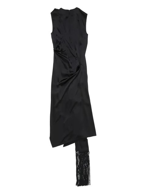 Acne Studios asymmetric fringed dress - Black - zdjęcie produktu nr 2