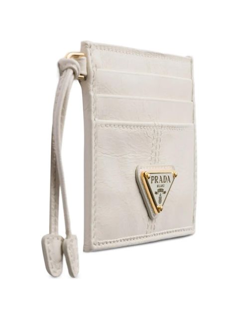 Prada leather card holder - Neutrals