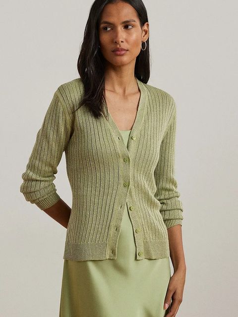 Lauren Ralph Lauren kardigan z domieszką lnu