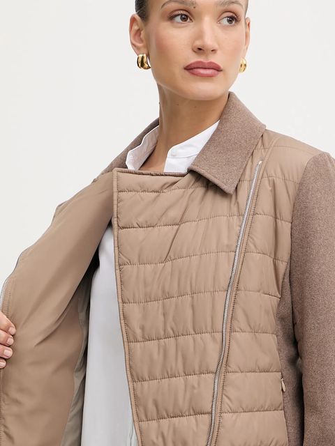 BOSS kurtka z domieszką wełny kolor brązowy przejściowa 50555564