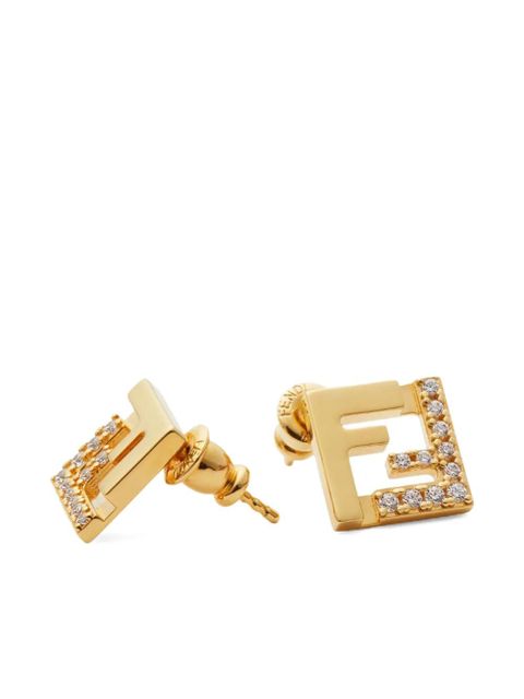 FENDI Forever crystal-embellishment earrings - Gold - zdjęcie produktu nr 2
