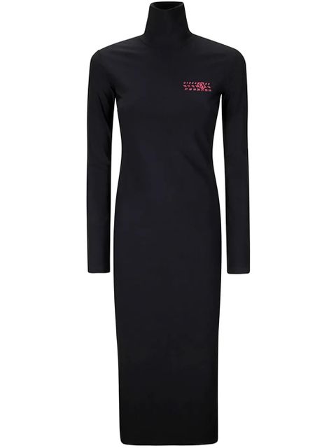MM6 Maison Margiela logo-print midi dress - Black - zdjęcie produktu nr 1