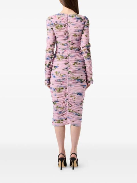 Blumarine floral-print midi dress - Pink