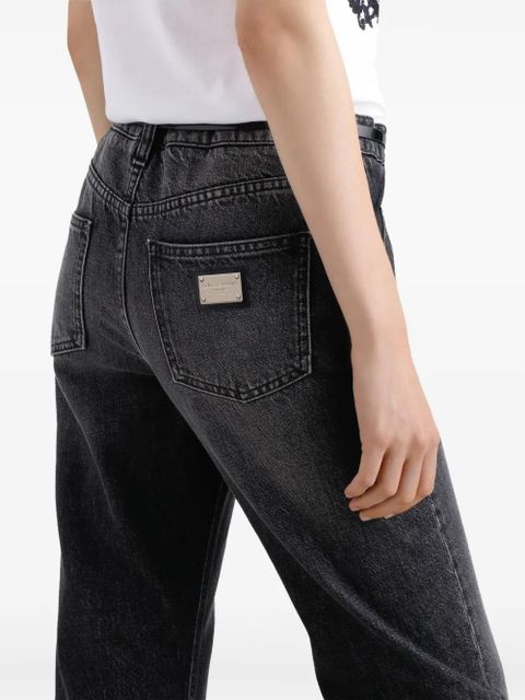 Dolce & Gabbana logo-plaque jeans - Black