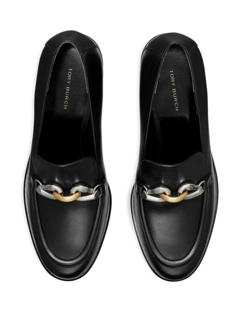 Tory Burch 55mm chain-embellished heeled loafers - Black