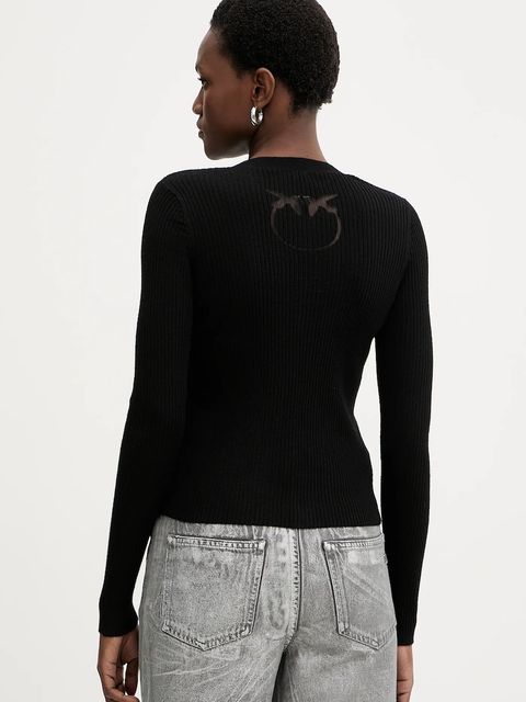 Pinko kardigan z dodatkiem wełny damski kolor czarny lekki 105506 A18M