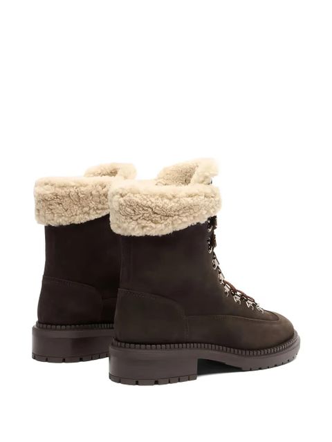Casadei lace-up shearling boots - Brown