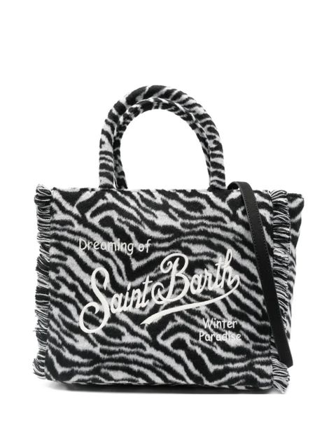 MC2 Saint Barth zebra print fringed tote bag - Black - zdjęcie produktu nr 1
