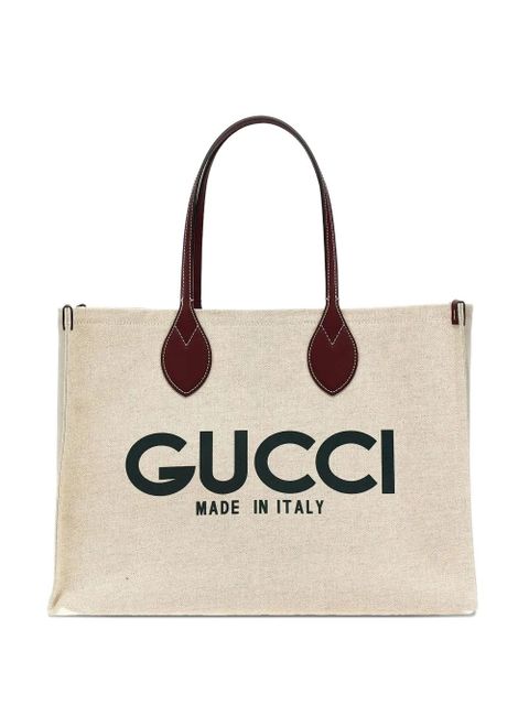 Gucci logo-print canvas tote bag - Neutrals - zdjęcie produktu nr 1