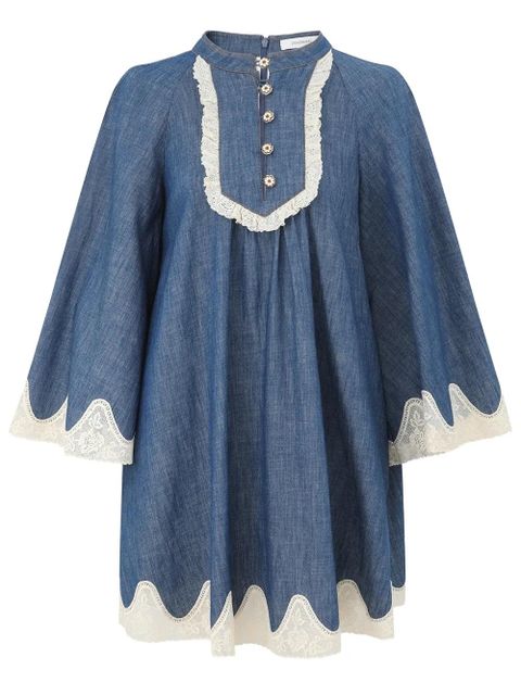 ZIMMERMANN lace-trim mini dress - Blue - zdjęcie produktu nr 2