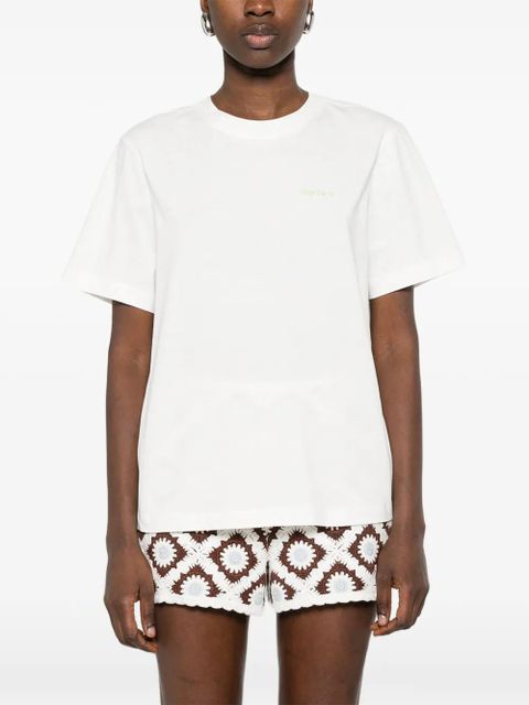 Maje logo-embroidery T-shirt - White