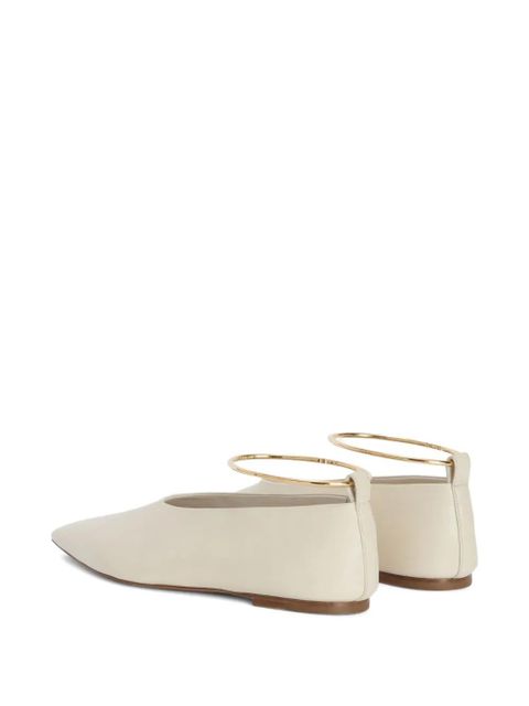 Jil Sander pointed-toe metal-detail ballerina - White