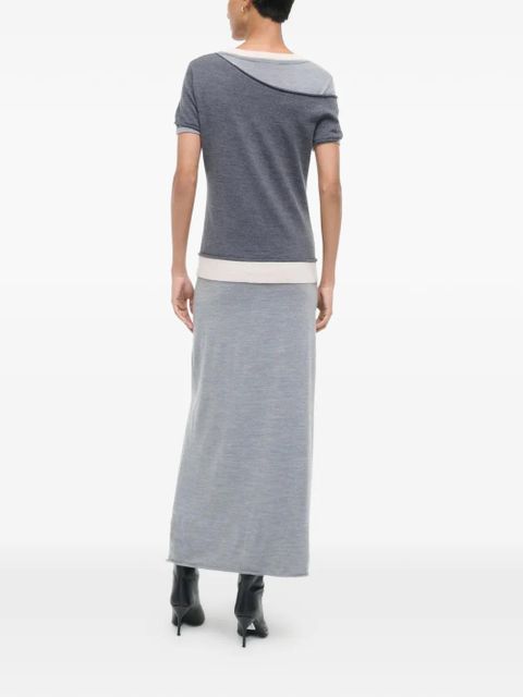 STAUD colour-block midi dress - Grey