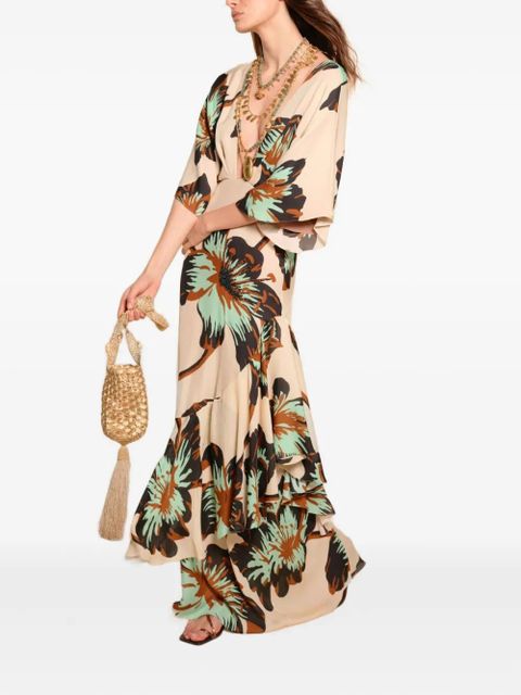 Johanna Ortiz ruffled floral Tesoro Escondido dress - Neutrals - zdjęcie produktu nr 2