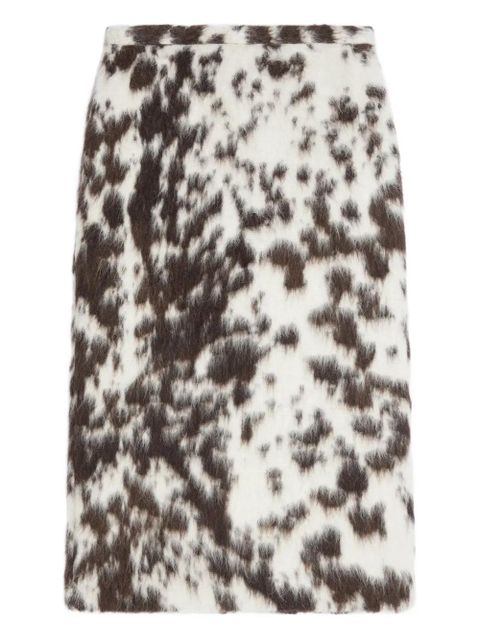 DRIES VAN NOTEN cowhide-print midi skirt - Brown - zdjęcie produktu nr 1