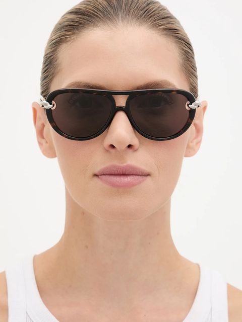 Bottega Veneta okulary przeciwsłoneczne damskie kolor srebrny BV1418S