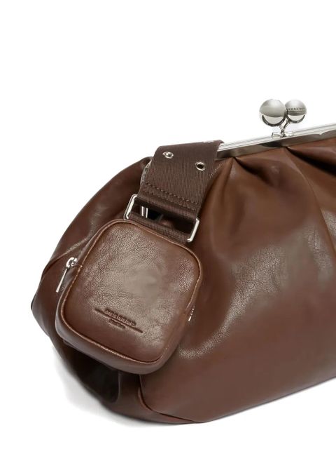Weekend Max Mara large Pasticcino leather clutch bag - Brown - zdjęcie produktu nr 2