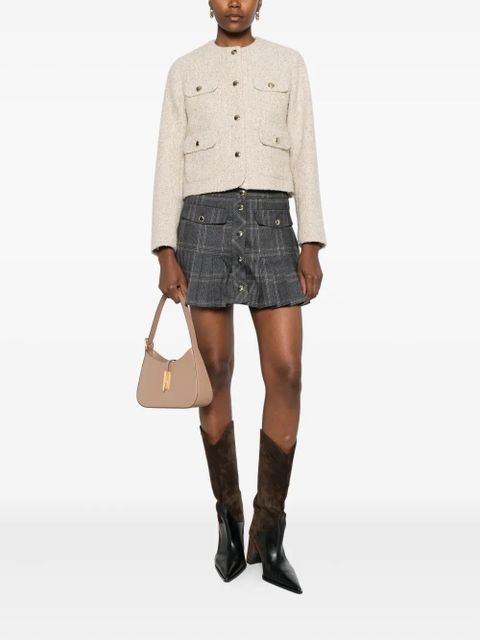 Maje pleated checked button mini skirt - Grey - zdjęcie produktu nr 2