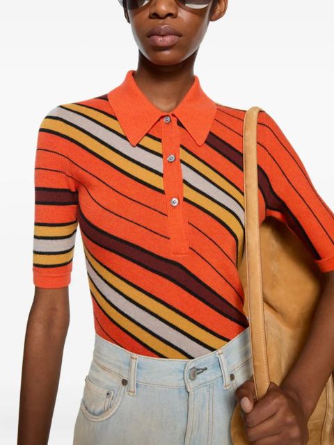 Acne Studios striped polo top - Orange