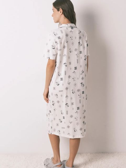 women'secret koszula nocna bawełniana SNOOPY damska kolor biały bawełniana 4442114 - zdjęcie produktu nr 2