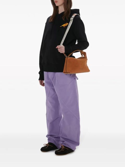 JW Anderson logo-embroidered organic cotton hoodie - Black - zdjęcie produktu nr 2