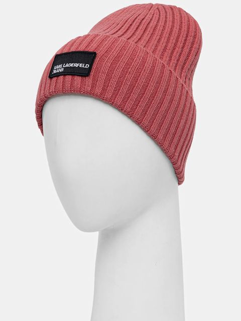 Karl Lagerfeld Jeans czapka z wełną kolor różowy A3W33111 - zdjęcie produktu nr 2