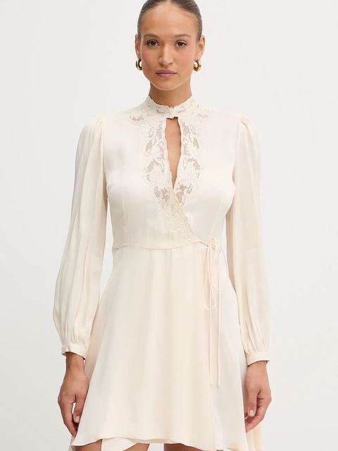 Twinset sukienka kolor beżowy mini rozkloszowana 252TT2245 - zdjęcie produktu nr 1