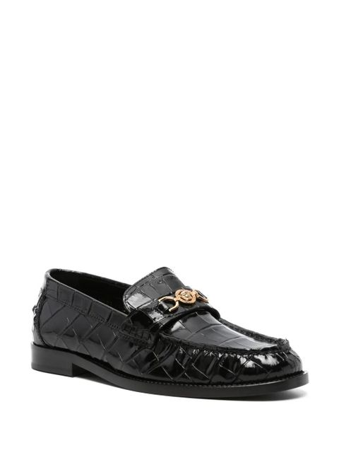 Versace Medusa '95 crocodile-embossed loafers - Black - zdjęcie produktu nr 2