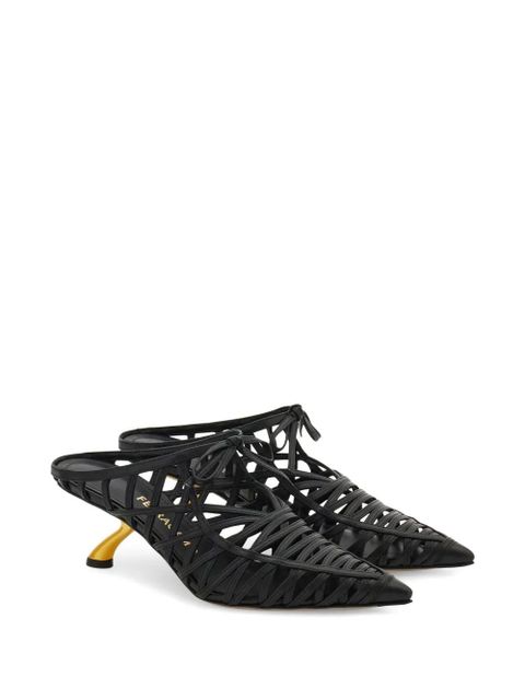 Ferragamo S-shaped heeled mules - Black - zdjęcie produktu nr 2
