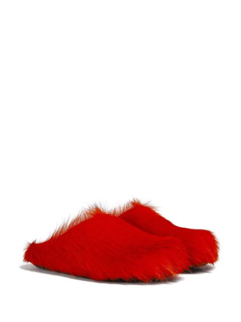 Marni Fussett Sabot calf-hair mules - Orange