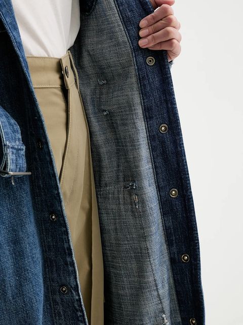 płaszcz damski kolor niebieski przejściowy D26217-D776