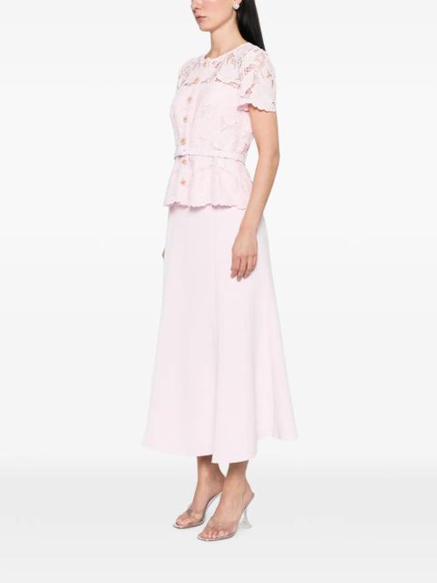 Self-Portrait lace belted dress - Pink