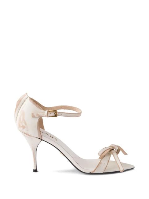 Prada bow leather sandals - Neutrals - zdjęcie produktu nr 1