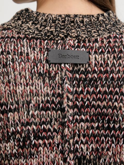 Barbour sweter z dodatkiem wełny Saima damski kolor brązowy ciepły LKN1740