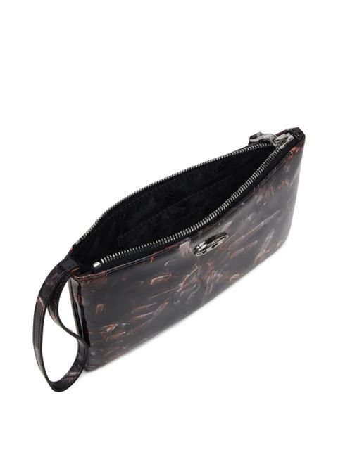 Diesel tarantula-print wristlet pouch - Black