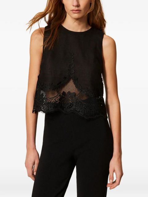 TWINSET lace-detail top - Black - zdjęcie produktu nr 2
