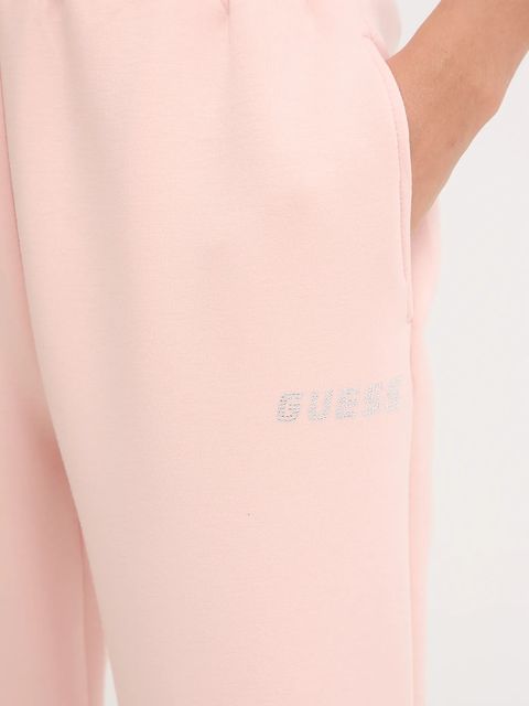 Guess spodnie dresowe CECILIA kolor różowy z aplikacją V4BB13 K7UW2 - zdjęcie produktu nr 2