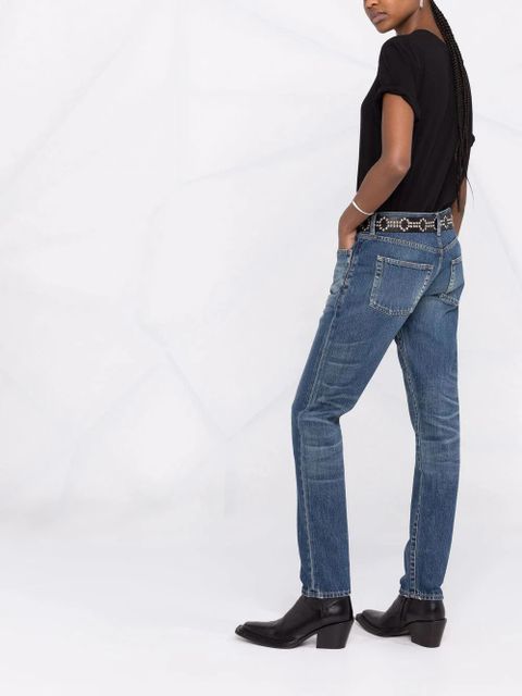 Saint Laurent stonewashed straight-leg jeans - Blue