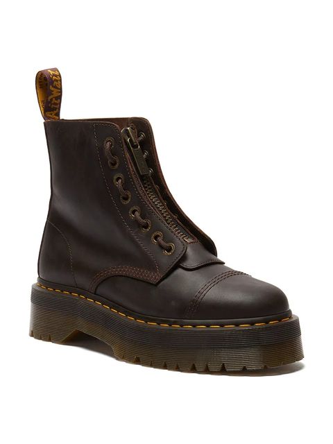 Dr. Martens workery skórzane Sinclair damskie kolor brązowy na platformie DM40910200